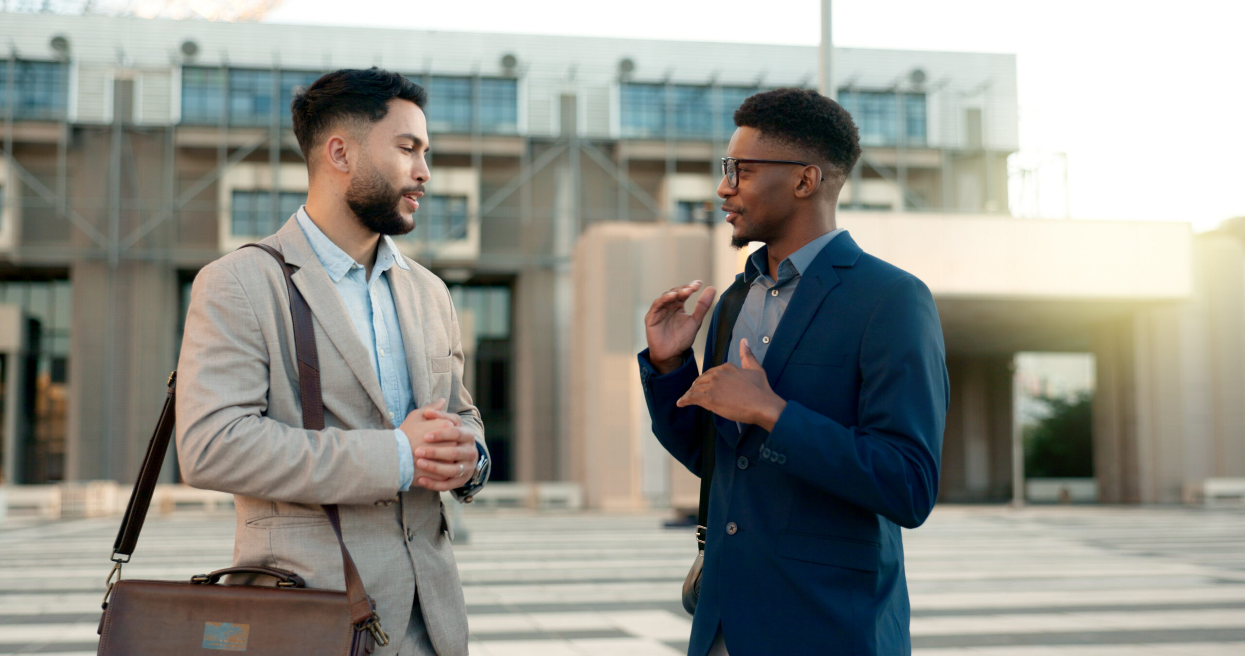 A sales representative talking to a customer.