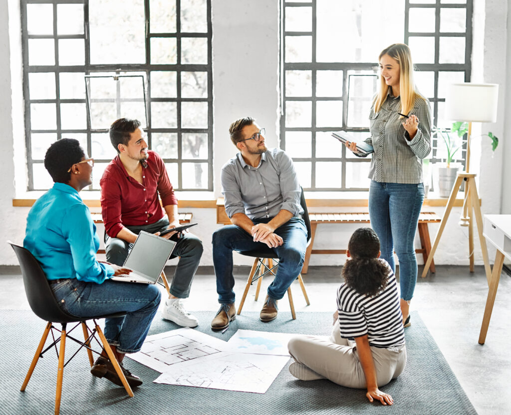 A team engaged in a sales training program.